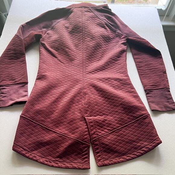 The North Face Jacket Womens Small Recover Up Quilted Garnet Hooded Maroon - Picture 2 of 16